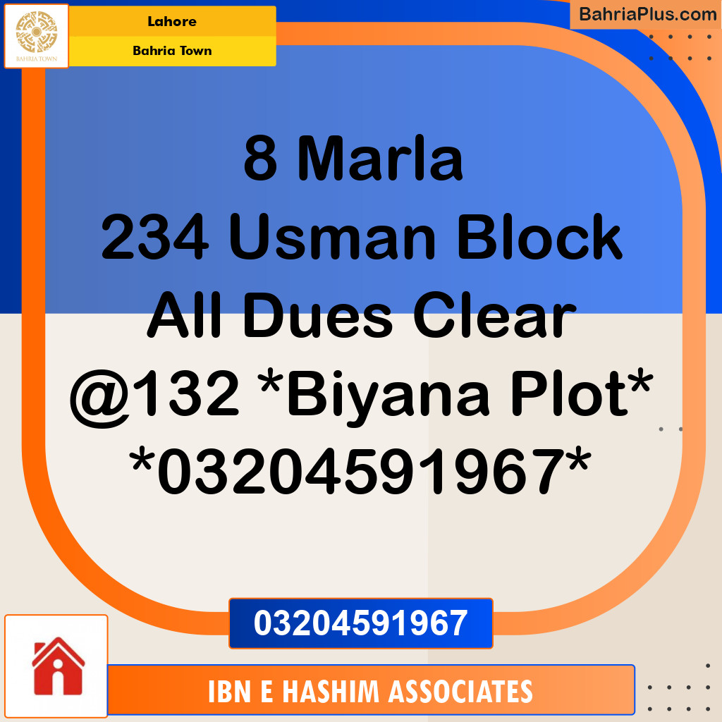 Residential Plot for Sale in Bahria Town, Lahore - (BP-126451)