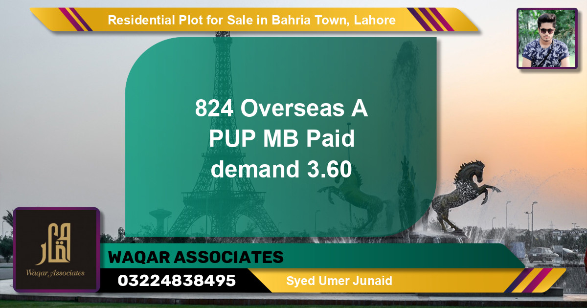 Residential Plot for Sale in Bahria Town, Lahore - (BP-126483)