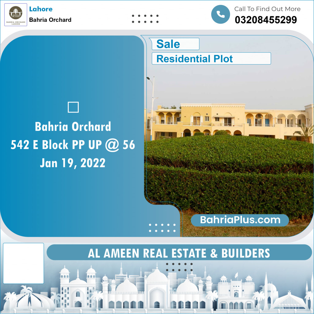 Residential Plot for Sale in Bahria Orchard, Lahore - (BP-126486)
