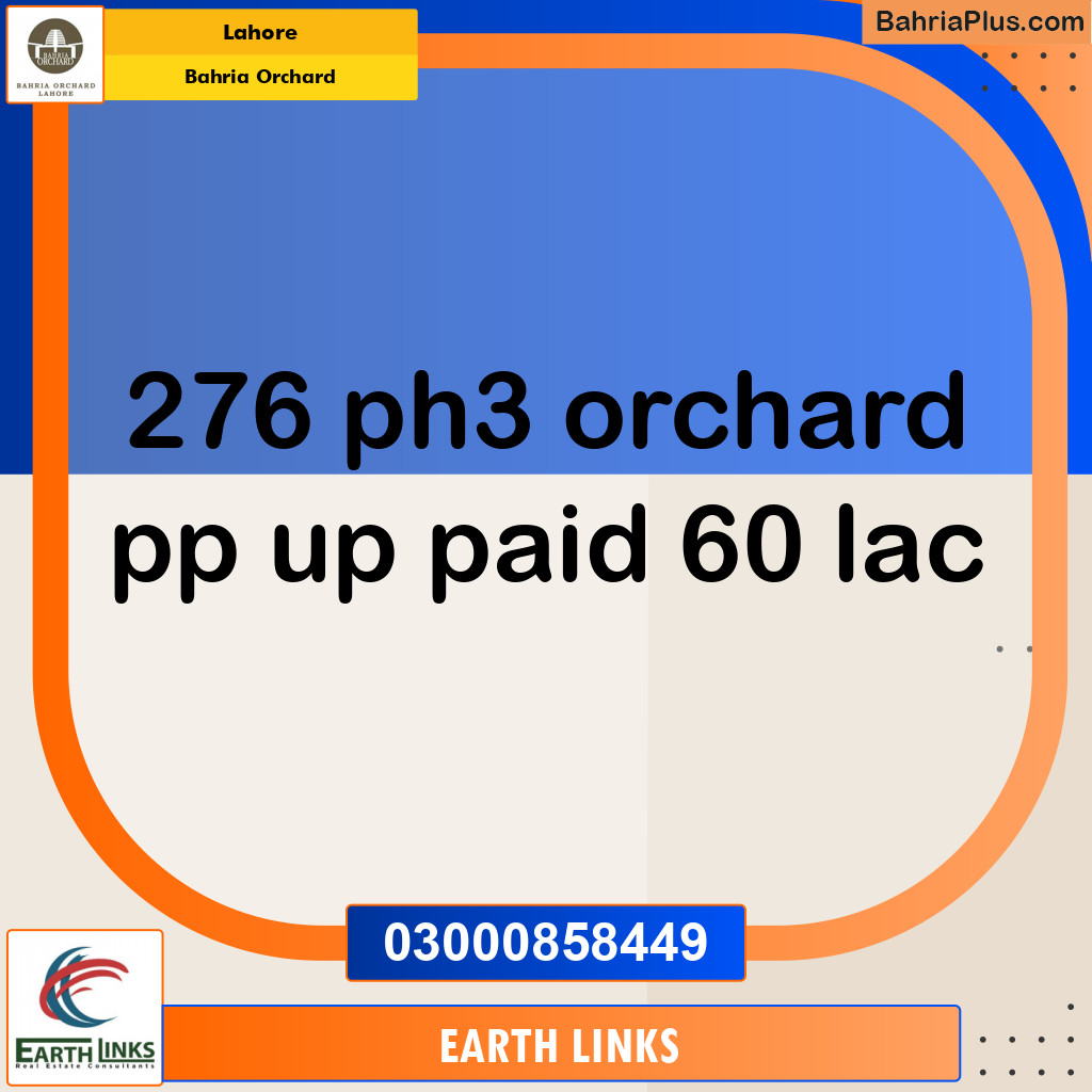 Residential Plot for Sale in Phase 3 -  Bahria Orchard, Lahore - (BP-126505)