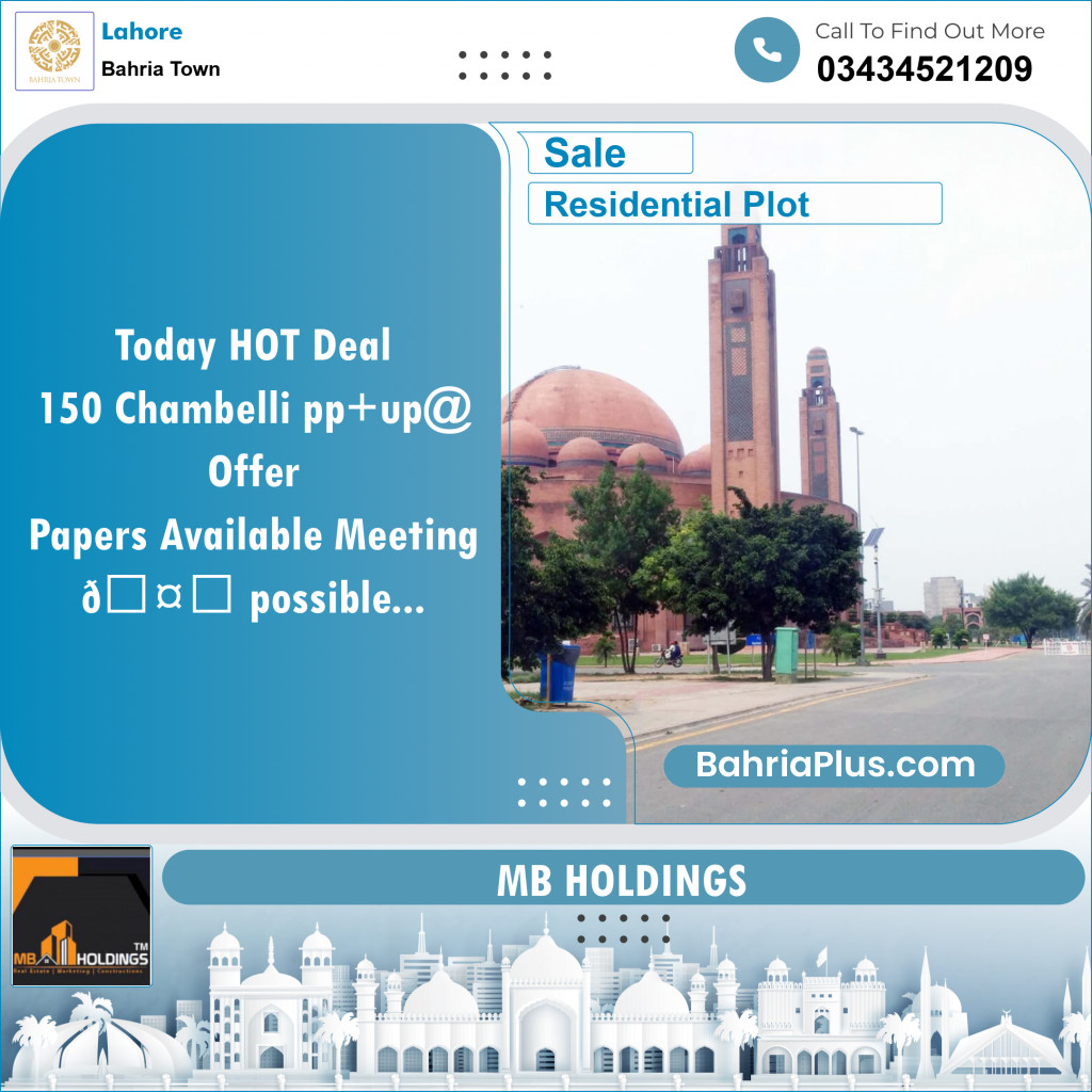 Residential Plot for Sale in Bahria Town, Lahore - (BP-126512)