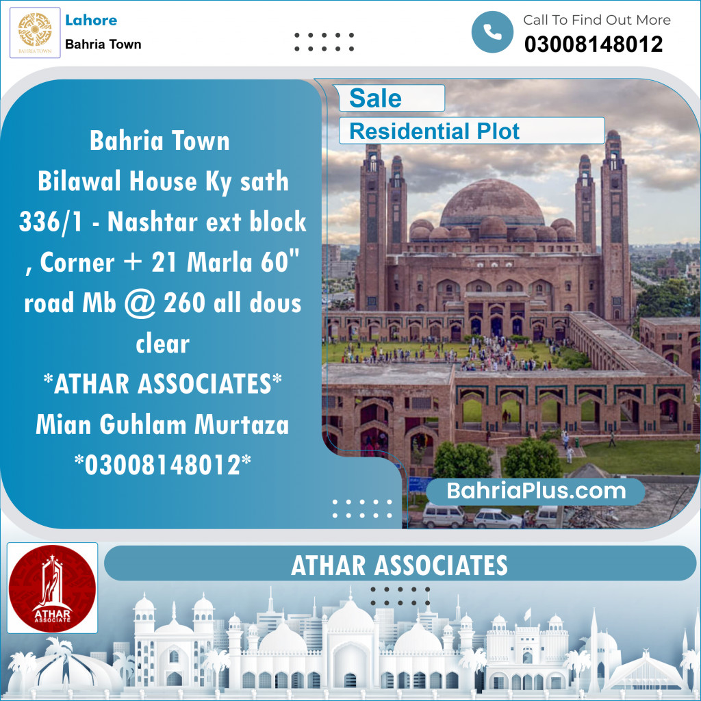 Residential Plot for Sale in Bahria Town, Lahore - (BP-126534)