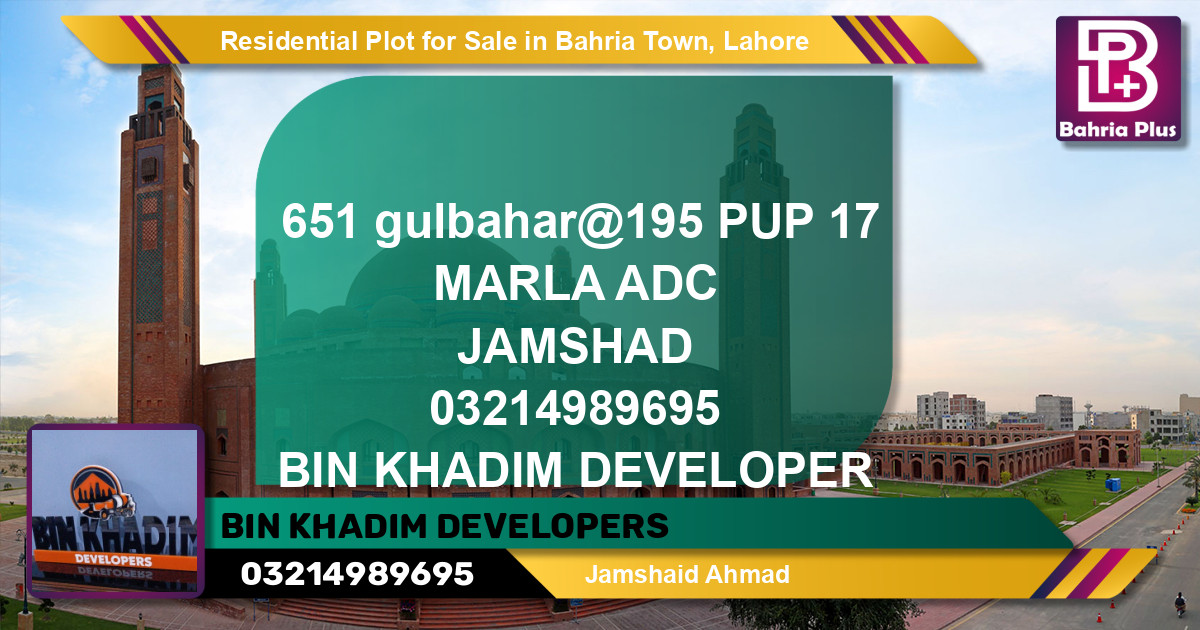 Residential Plot for Sale in Bahria Town, Lahore - (BP-126545)