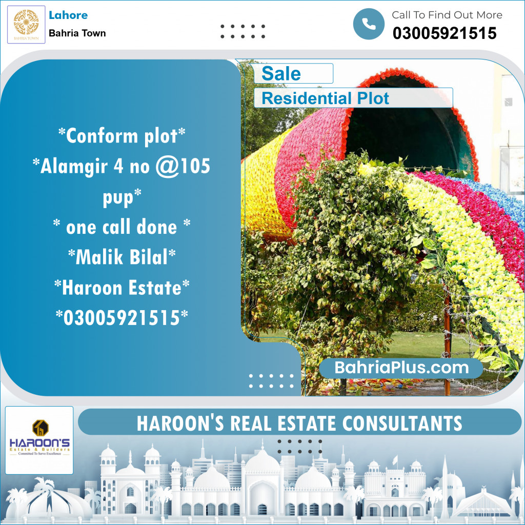 Residential Plot for Sale in Bahria Town, Lahore - (BP-126574)