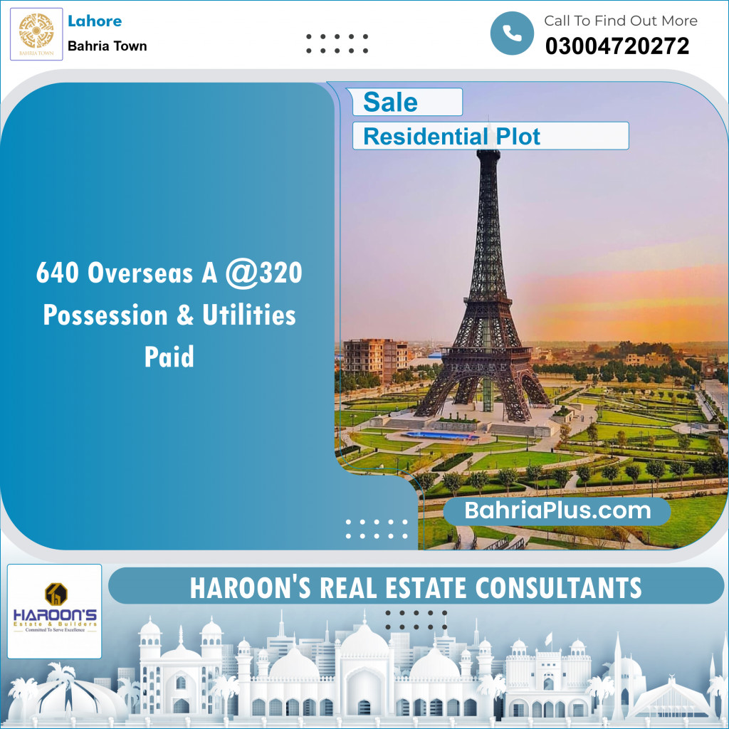 Residential Plot for Sale in Bahria Town, Lahore - (BP-126619)