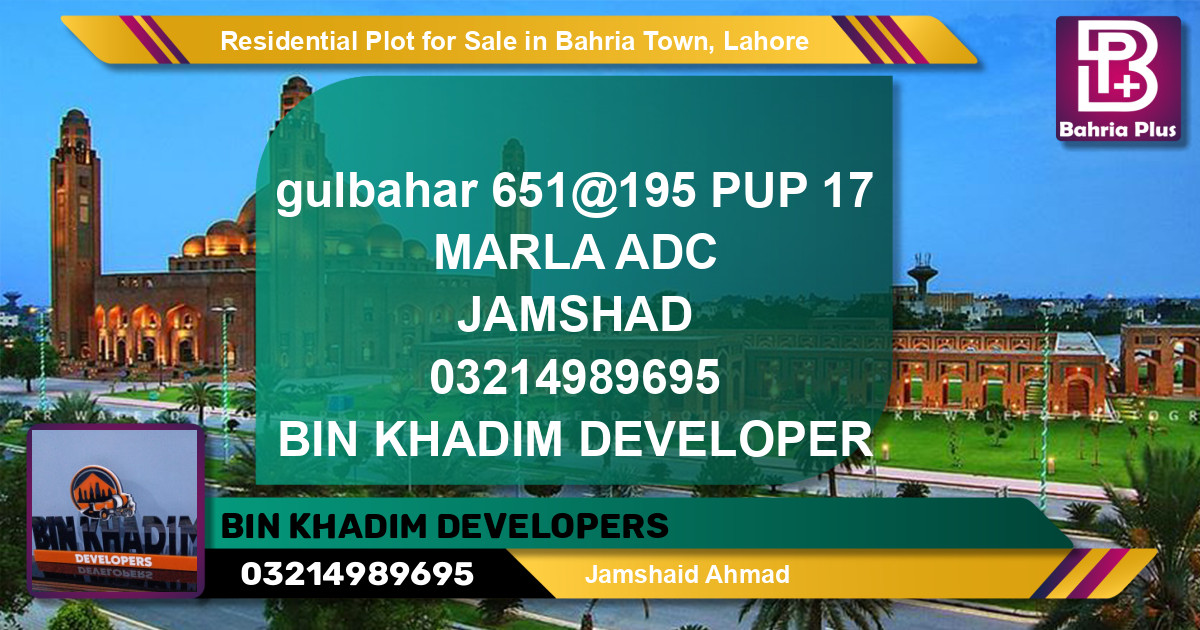 Residential Plot for Sale in Bahria Town, Lahore - (BP-126629)