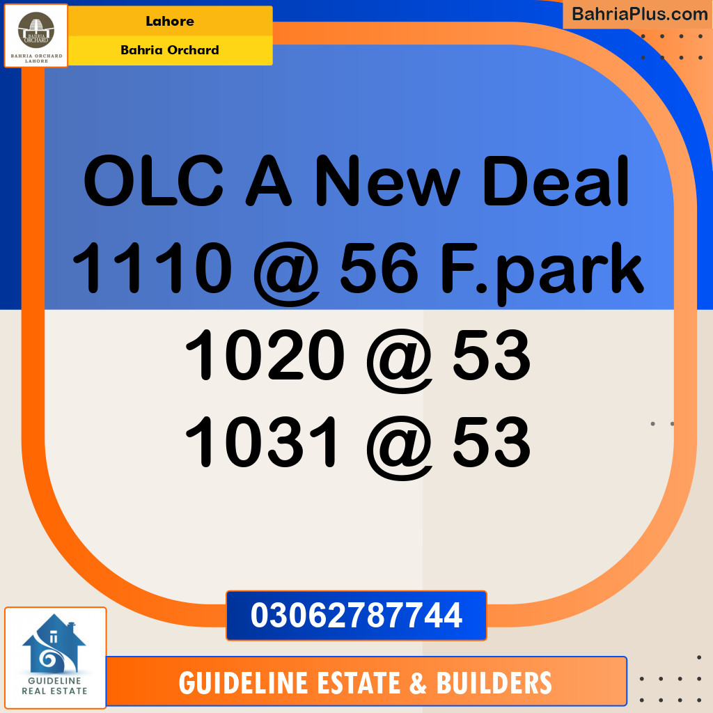 Residential Plot for Sale in OLC-A Block -  Bahria Orchard, Lahore - (BP-126634)