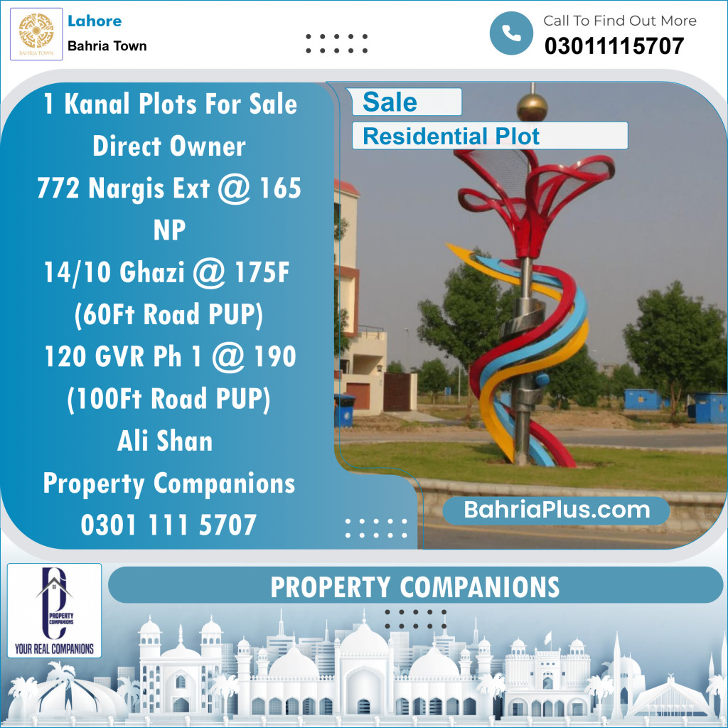 Residential Plot for Sale in Bahria Town, Lahore - (BP-126666)