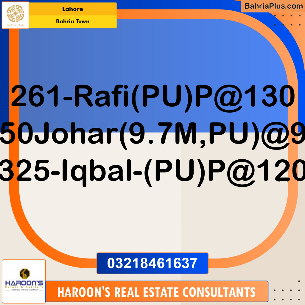 Residential Plot for Sale in Bahria Town, Lahore - (BP-126698)
