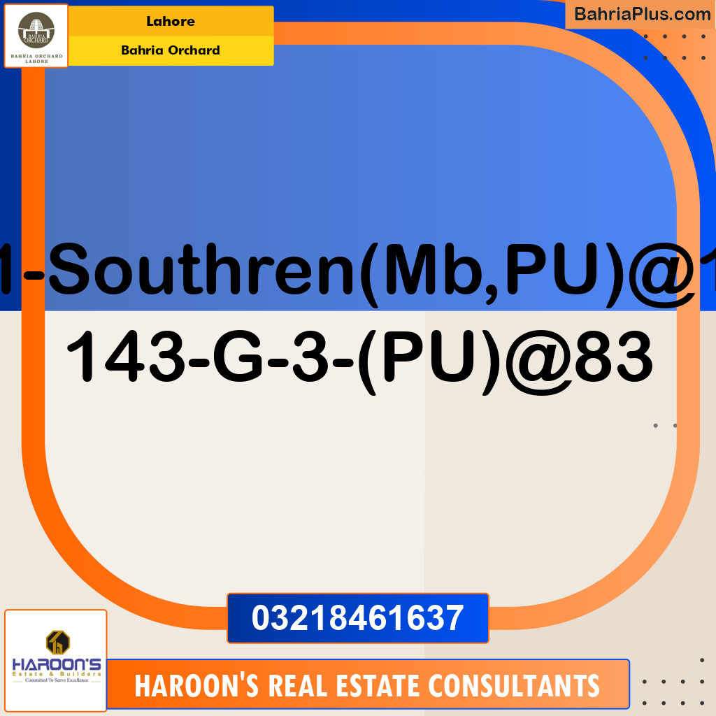 Residential Plot for Sale in Bahria Orchard, Lahore - (BP-126701)