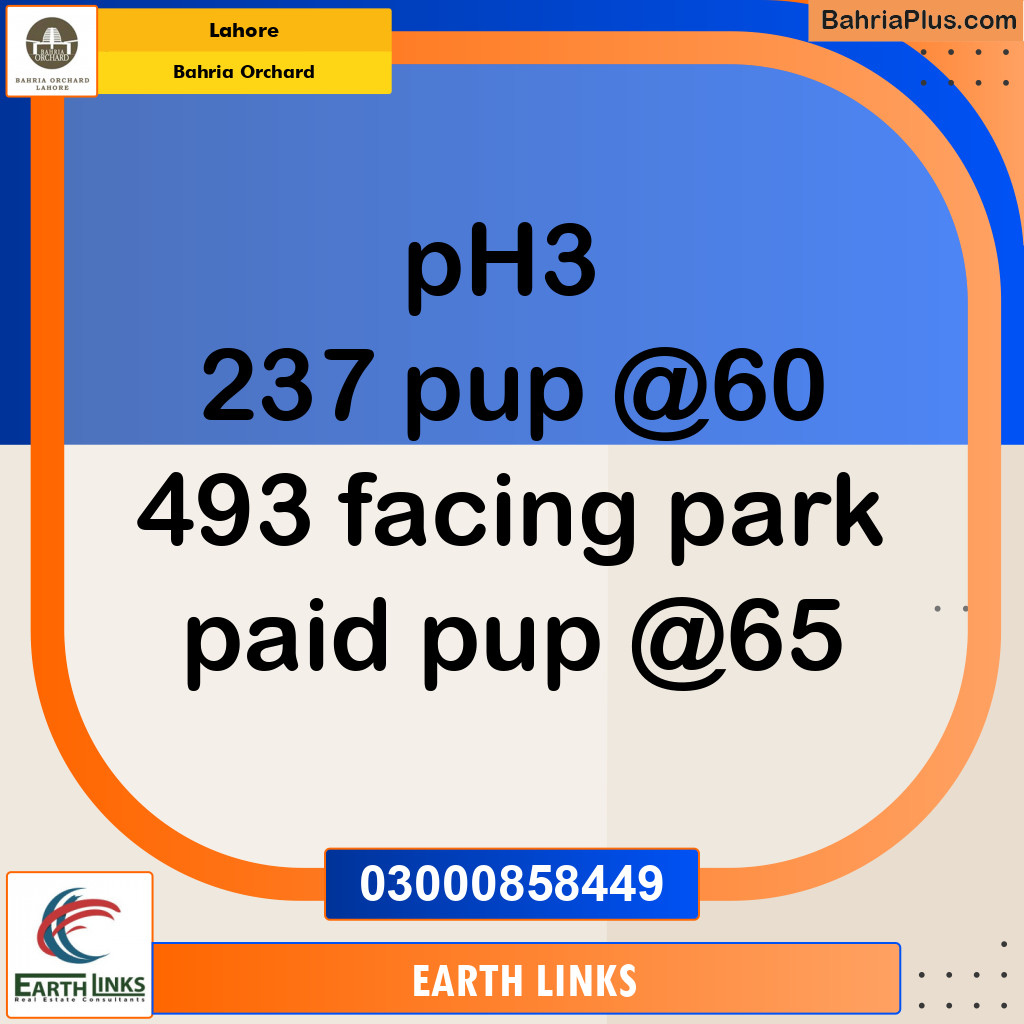 Residential Plot for Sale in Phase 3 -  Bahria Orchard, Lahore - (BP-126723)