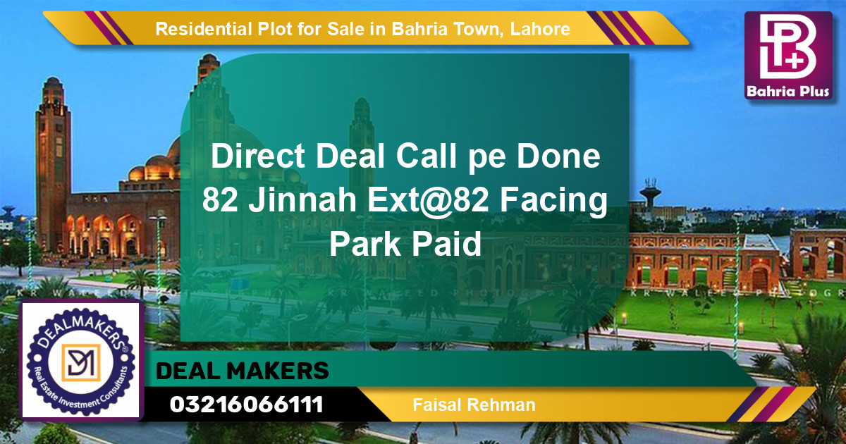 Residential Plot for Sale in Bahria Town, Lahore - (BP-126735)