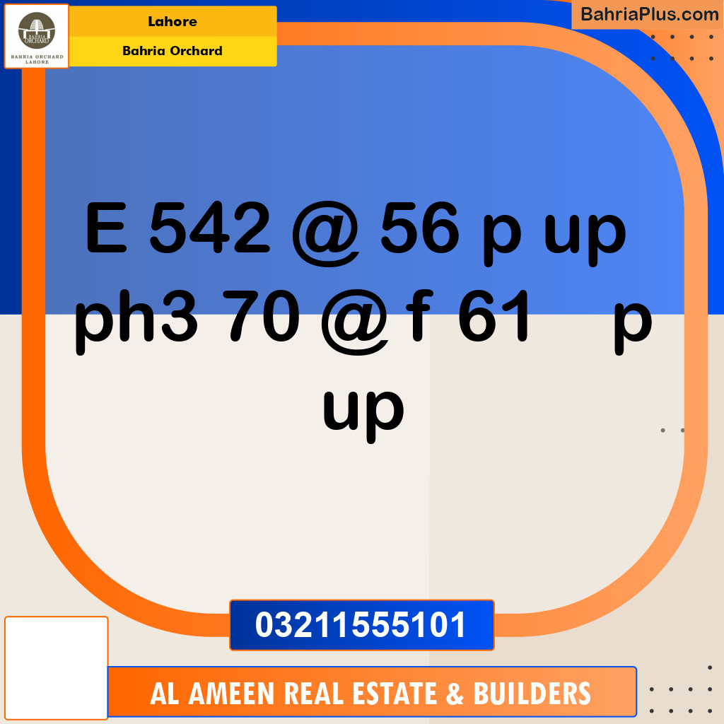 Residential Plot for Sale in Bahria Orchard, Lahore - (BP-126760)