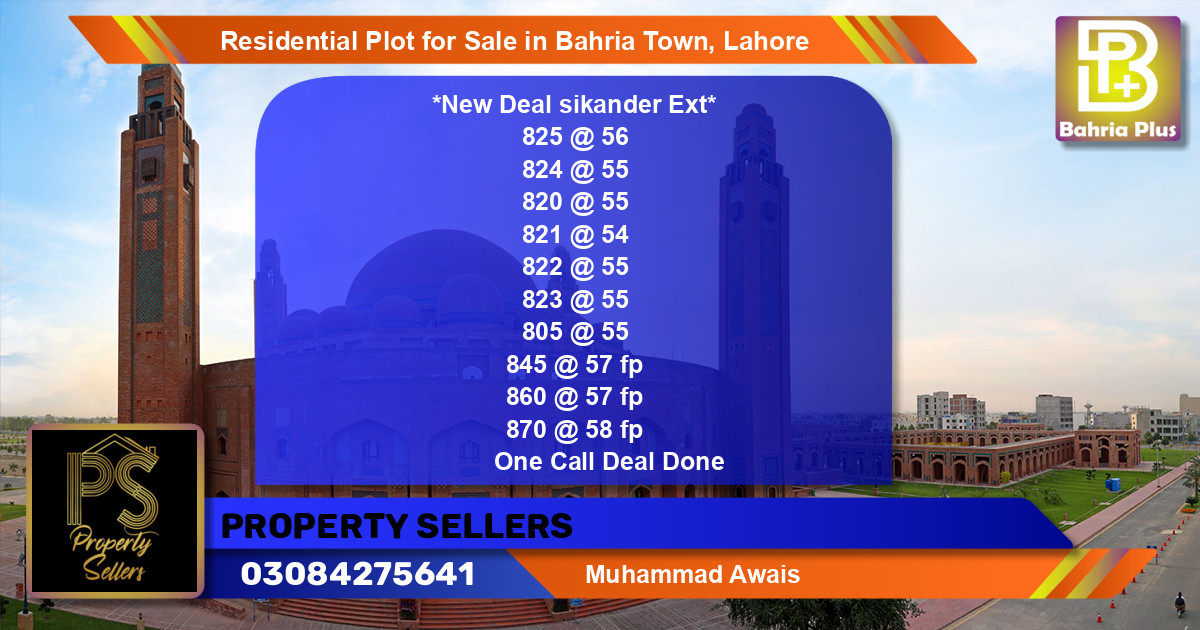 Residential Plot for Sale in Bahria Town, Lahore - (BP-126762)