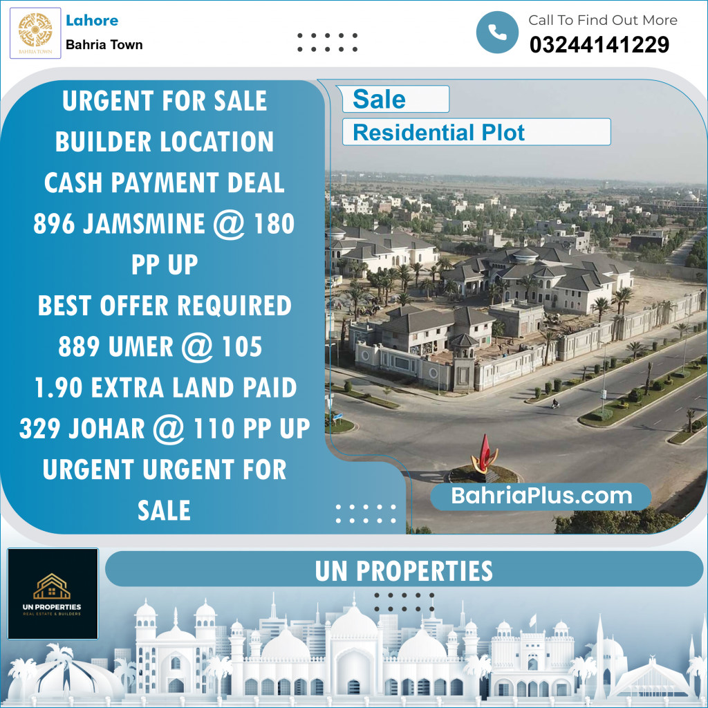 Residential Plot for Sale in Bahria Town, Lahore - (BP-126782)