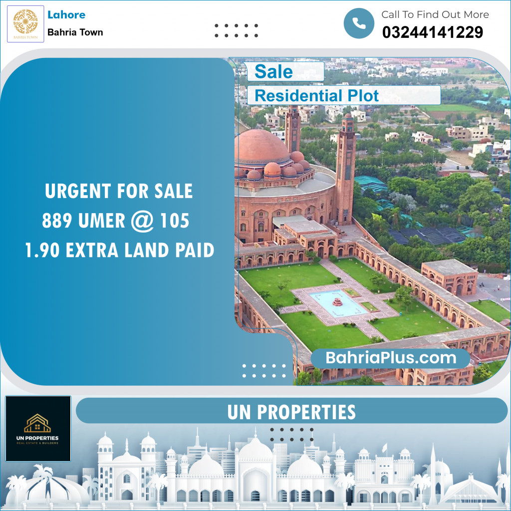 Residential Plot for Sale in Bahria Town, Lahore - (BP-126784)