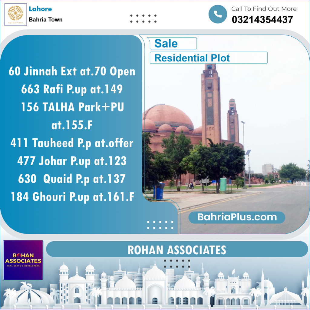 Residential Plot for Sale in Bahria Town, Lahore - (BP-126786)