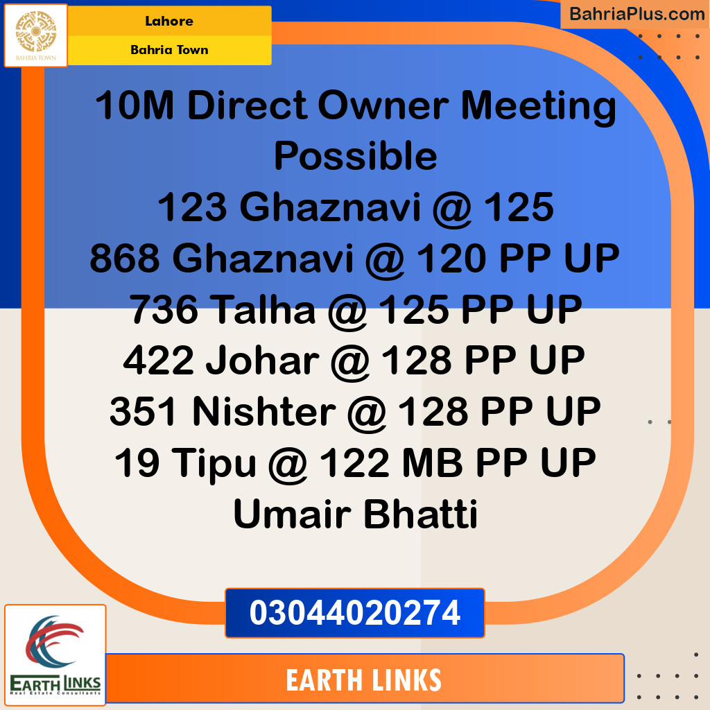 Residential Plot for Sale in Bahria Town, Lahore - (BP-126787)