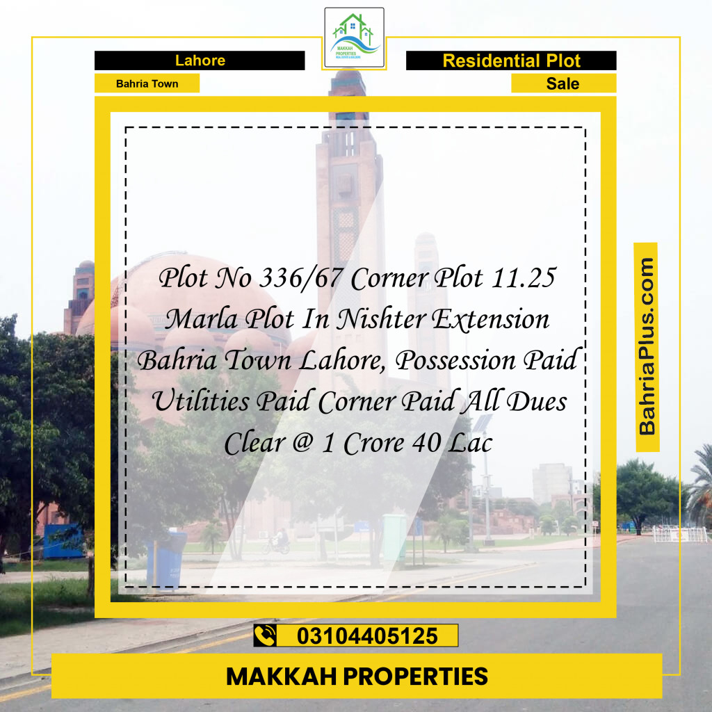 Residential Plot for Sale in Bahria Town, Lahore - (BP-126852)