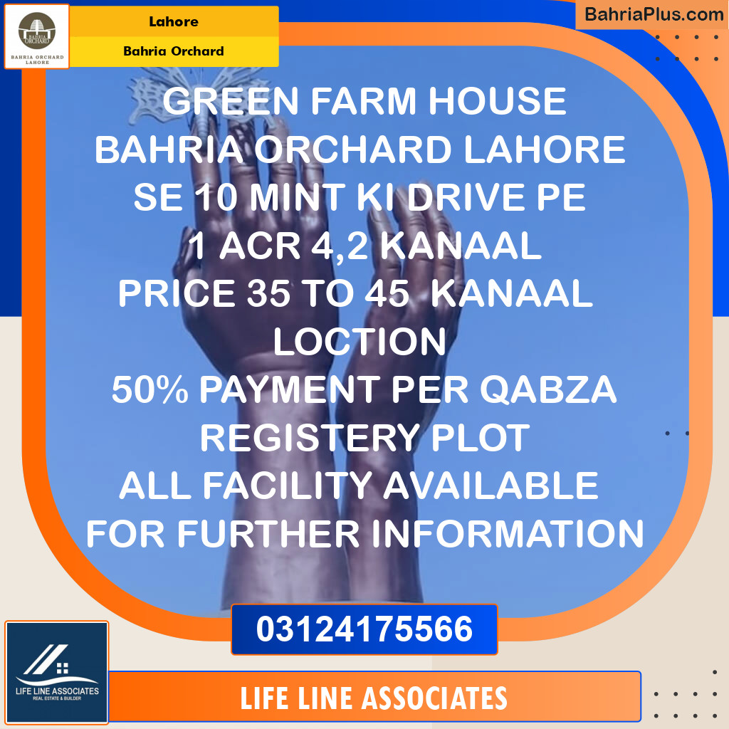 Residential Plot for Sale in Bahria Orchard, Lahore - (BP-126890)