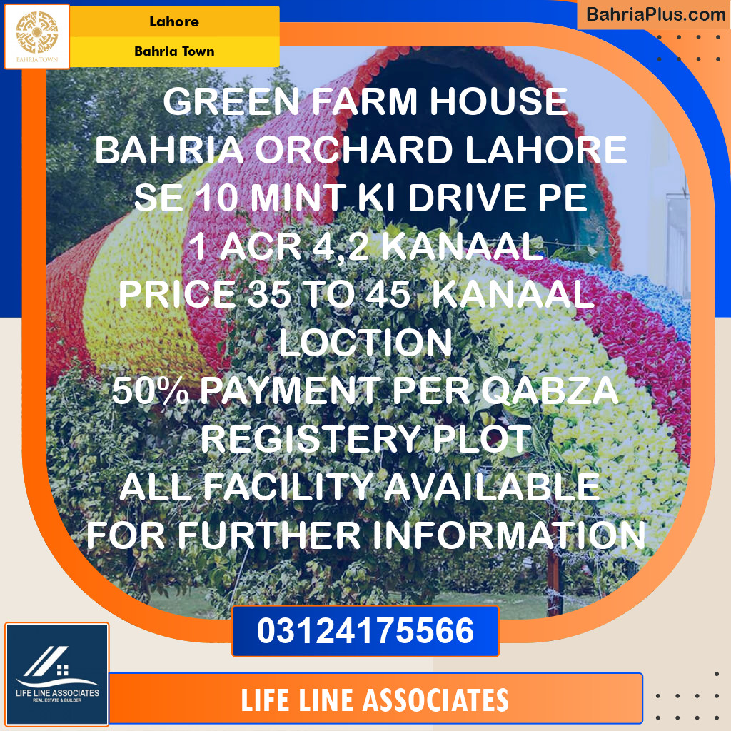 Residential Plot for Sale in Bahria Town, Lahore - (BP-126894)