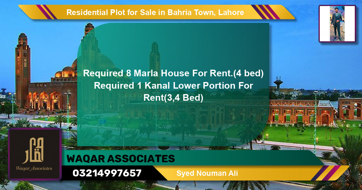 Residential Plot for Sale in Bahria Town, Lahore - (BP-126946)