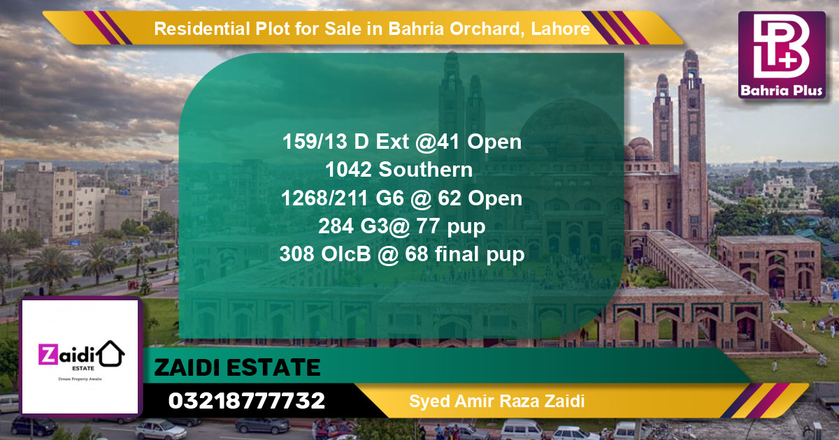 Residential Plot for Sale in Bahria Orchard, Lahore - (BP-126982)