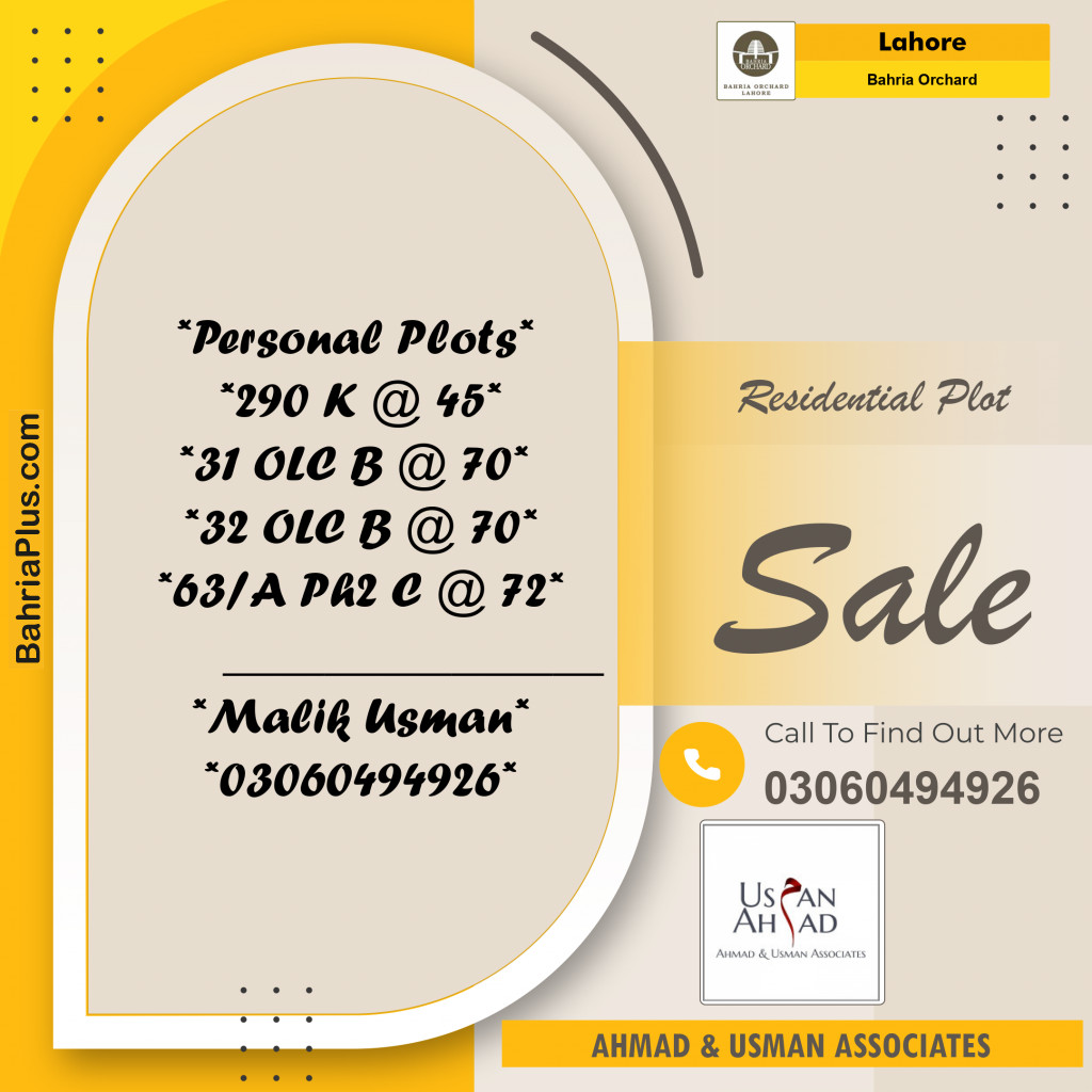 Residential Plot for Sale in Bahria Orchard, Lahore - (BP-127028)