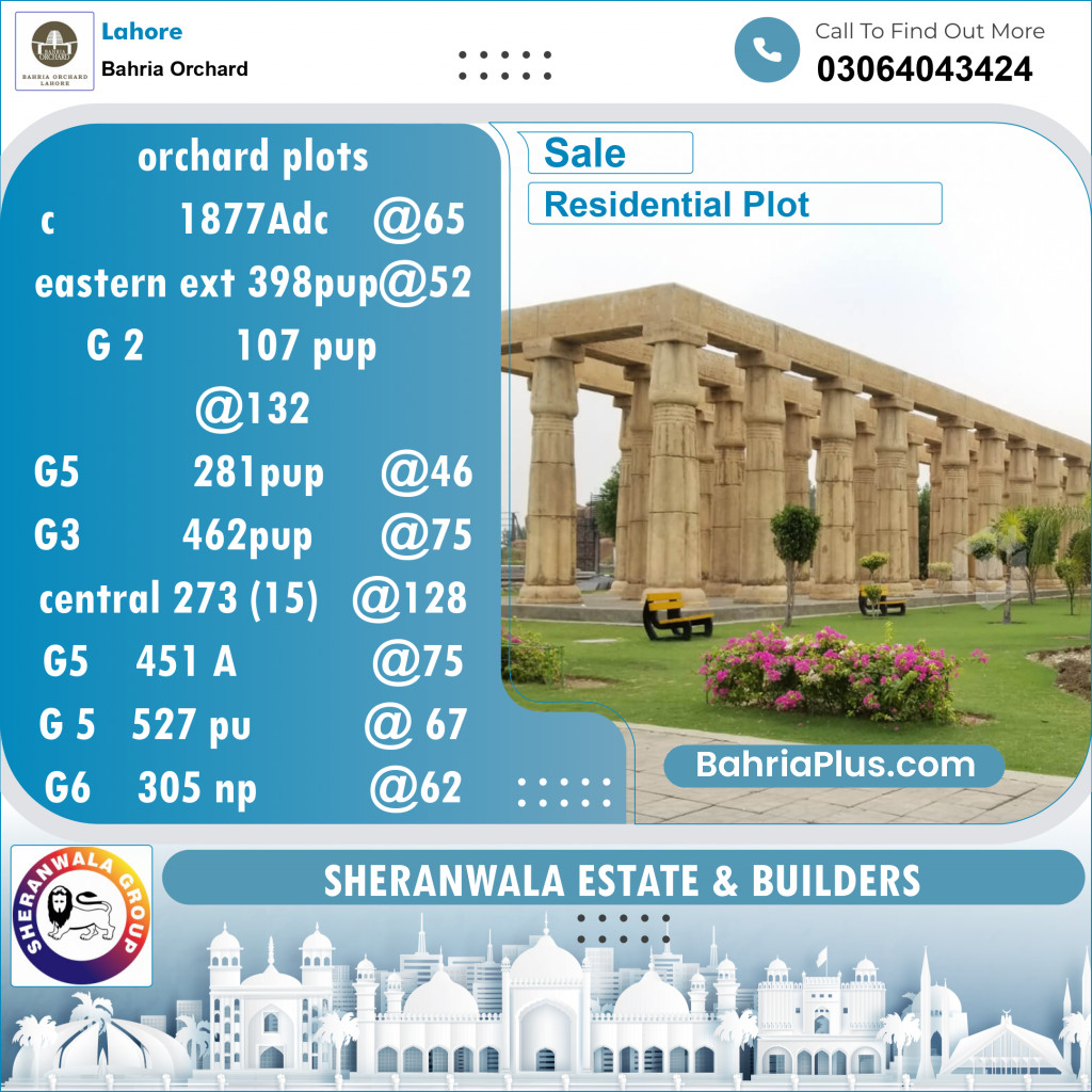 Residential Plot for Sale in Bahria Orchard, Lahore - (BP-127030)