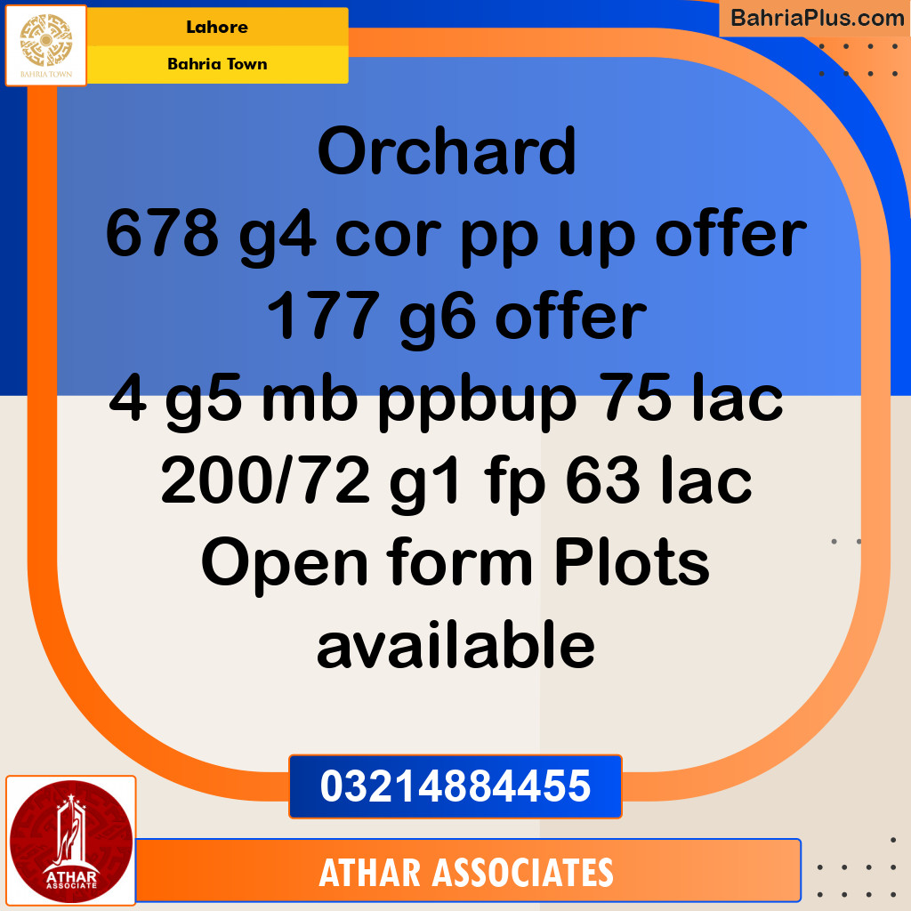 Residential Plot for Sale in Bahria Town, Lahore - (BP-127031)