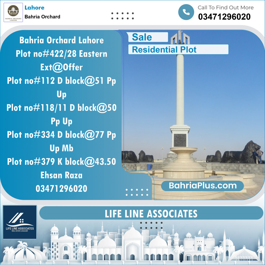 Residential Plot for Sale in Bahria Orchard, Lahore - (BP-127041)