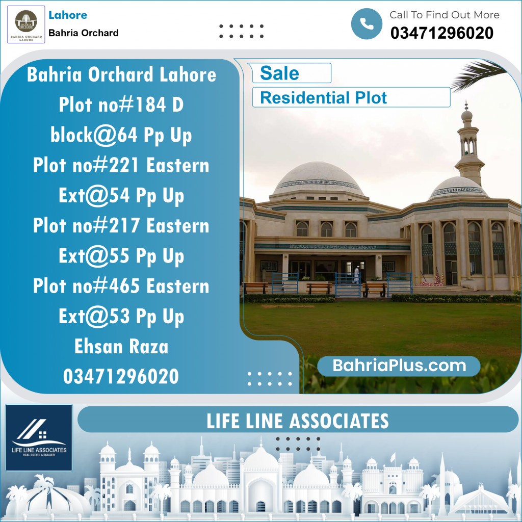 Residential Plot for Sale in Bahria Orchard, Lahore - (BP-127045)