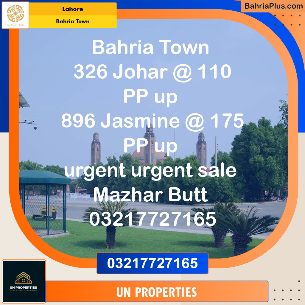 Residential Plot for Sale in Bahria Town, Lahore - (BP-127046)