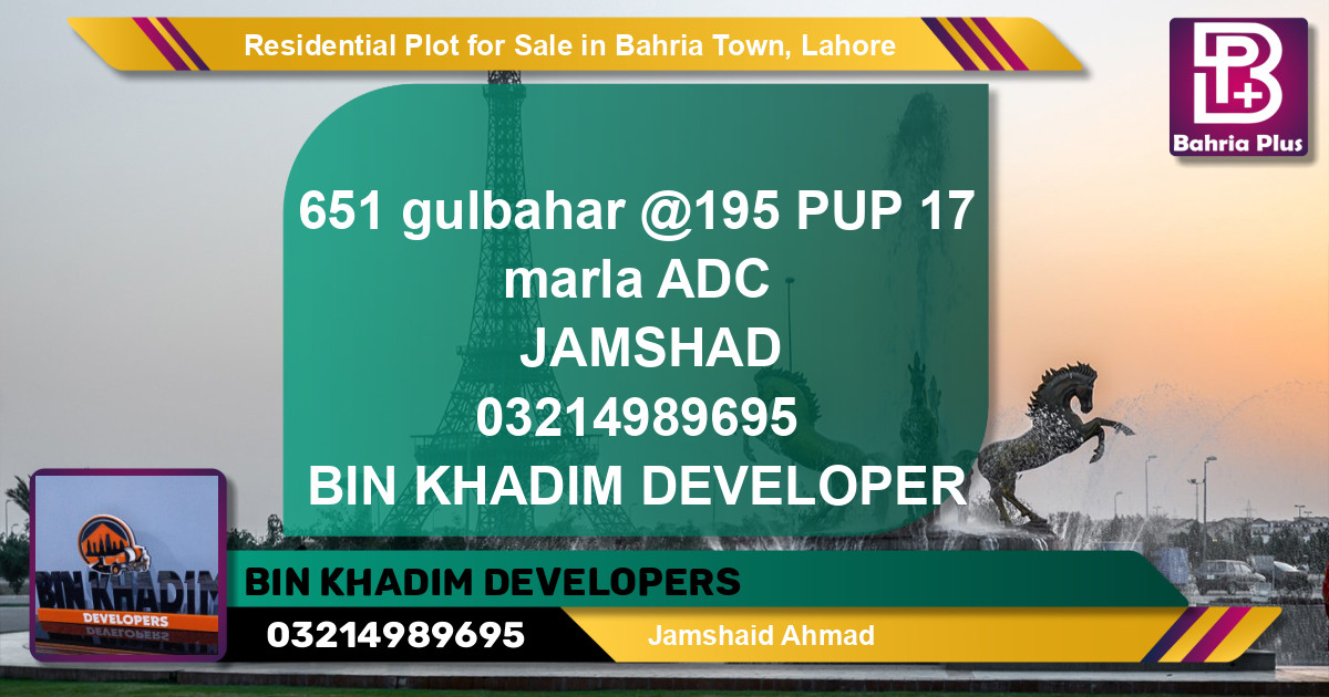 Residential Plot for Sale in Bahria Town, Lahore - (BP-127181)