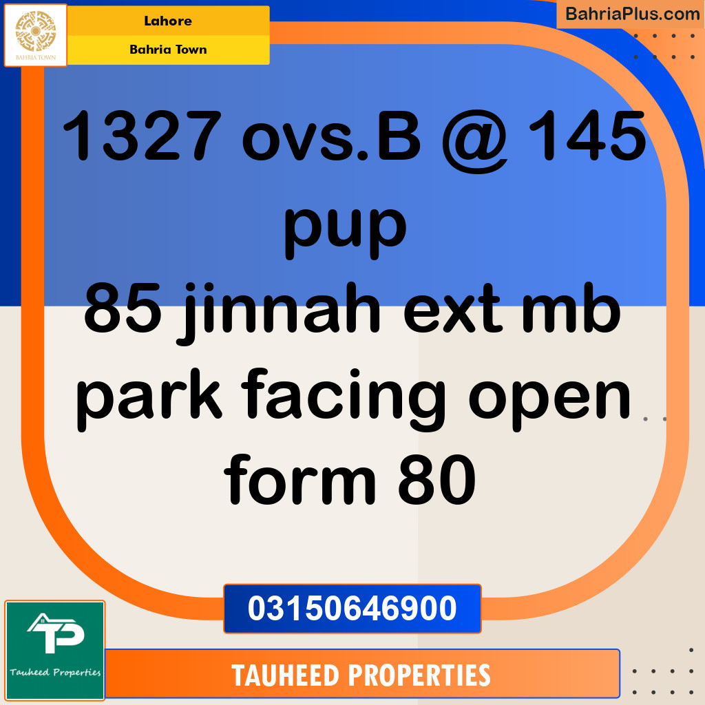 Residential Plot for Sale in Bahria Town, Lahore - (BP-127191)