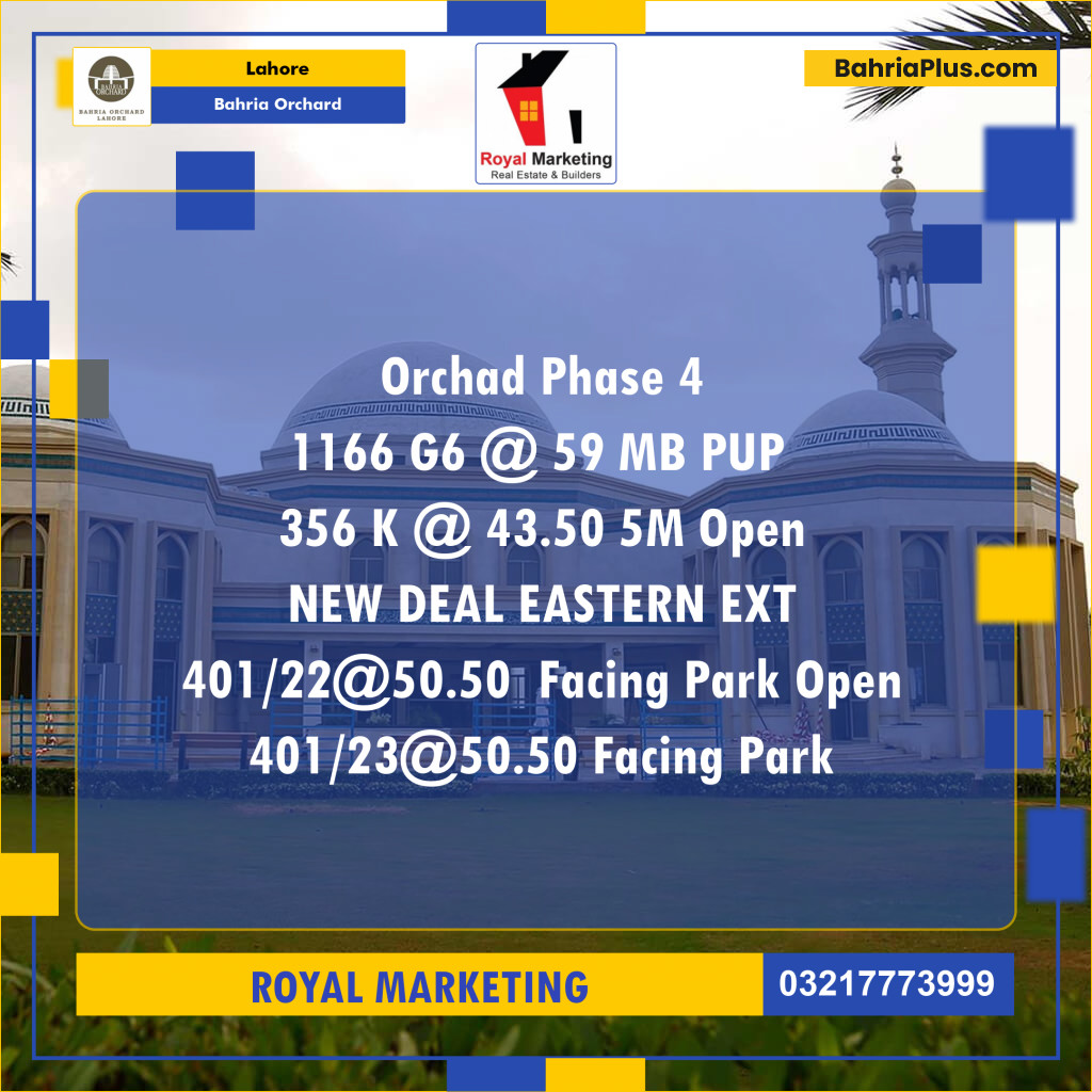 Residential Plot for Sale in Bahria Orchard, Lahore - (BP-127213)