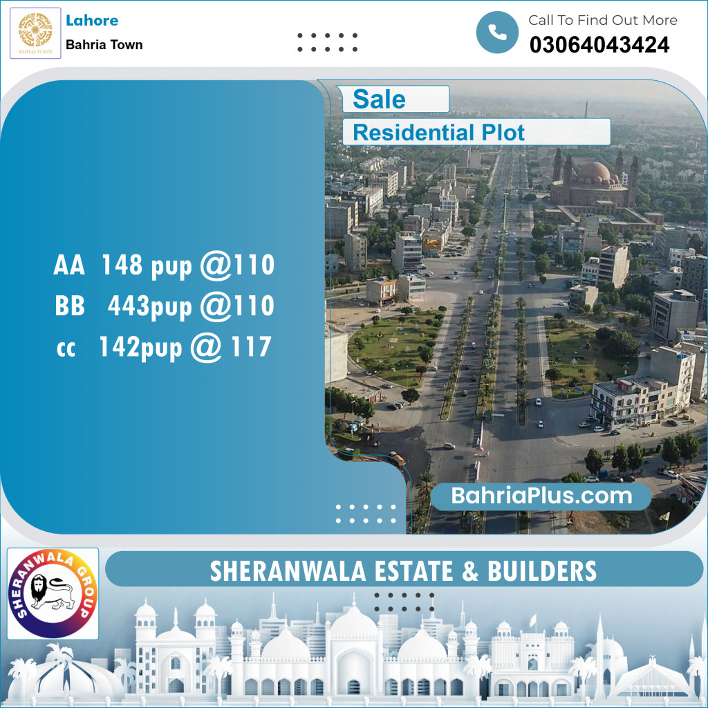 Residential Plot for Sale in Bahria Town, Lahore - (BP-127229)