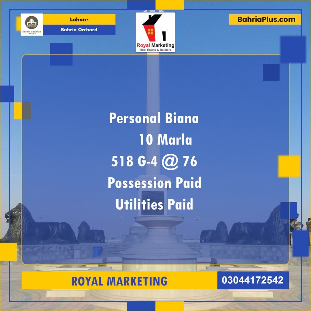 Residential Plot for Sale in Bahria Orchard, Lahore - (BP-127334)