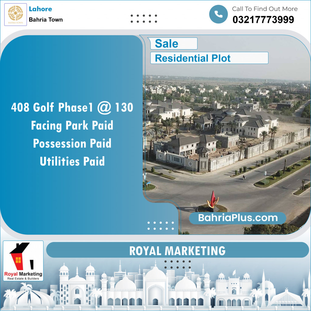Residential Plot for Sale in Bahria Town, Lahore - (BP-127347)