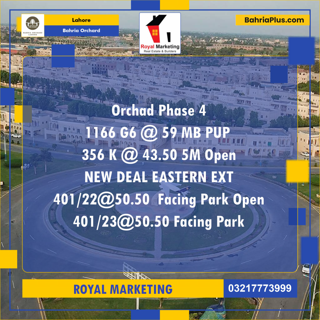 Residential Plot for Sale in Bahria Orchard, Lahore - (BP-127374)