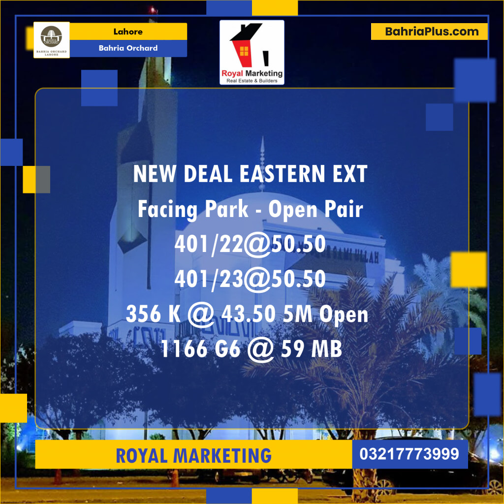 Residential Plot for Sale in Bahria Orchard, Lahore - (BP-127377)