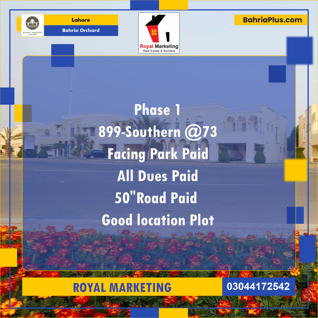 Residential Plot for Sale in Bahria Orchard, Lahore - (BP-127382)