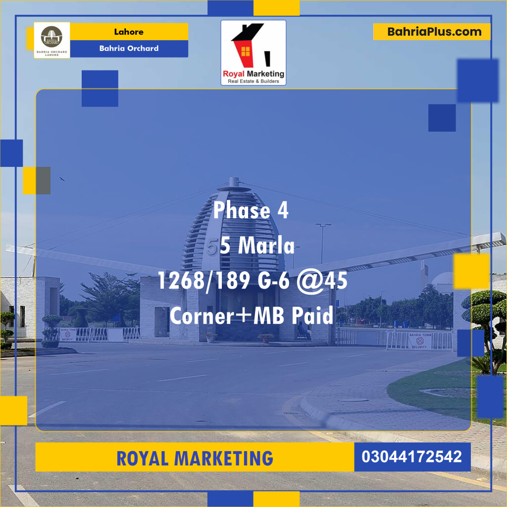 Residential Plot for Sale in Bahria Orchard, Lahore - (BP-127387)