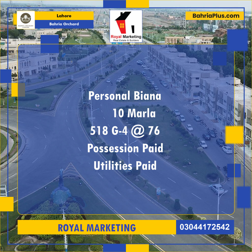 Residential Plot for Sale in Bahria Orchard, Lahore - (BP-127392)