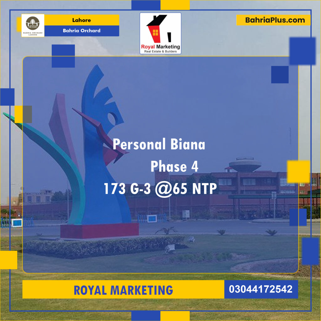 Residential Plot for Sale in Bahria Orchard, Lahore - (BP-127393)