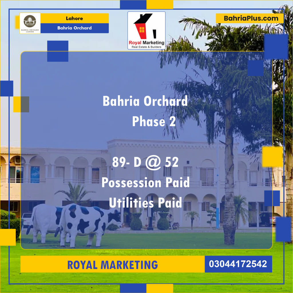 Residential Plot for Sale in Bahria Orchard, Lahore - (BP-127398)