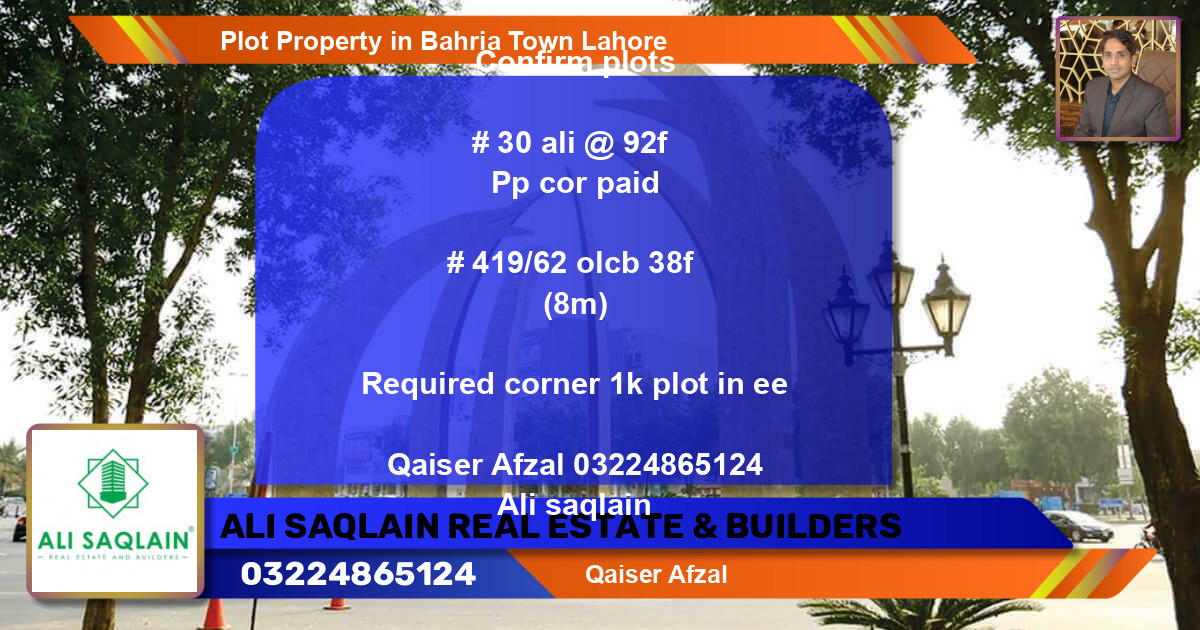 Residential Plot for Sale in Bahria Town, Lahore - (BP-1274)