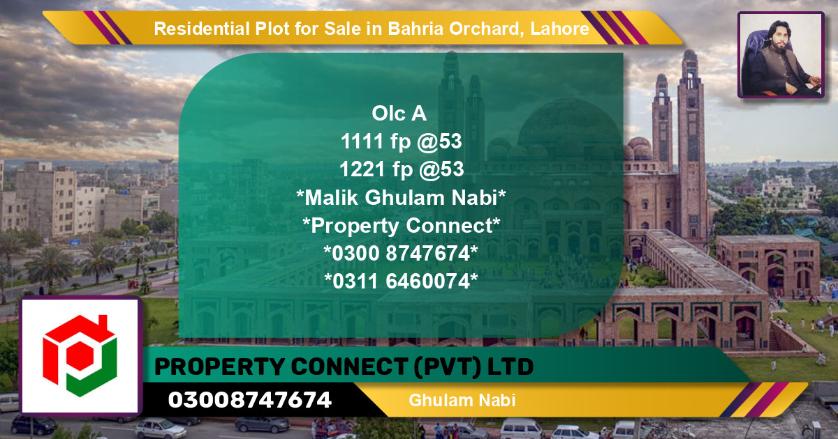 Residential Plot for Sale in OLC-A Block -  Bahria Orchard, Lahore - (BP-127482)