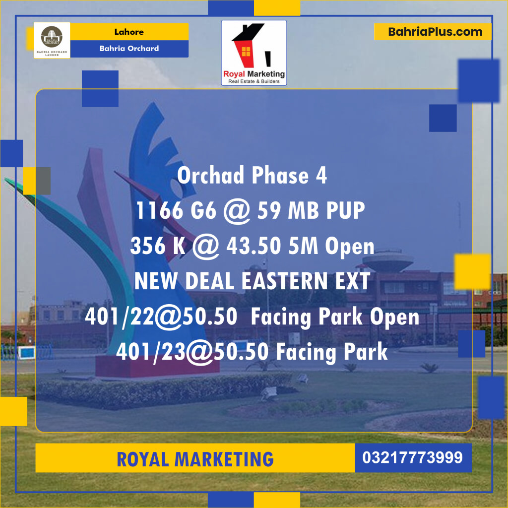 Residential Plot for Sale in Bahria Orchard, Lahore - (BP-127500)
