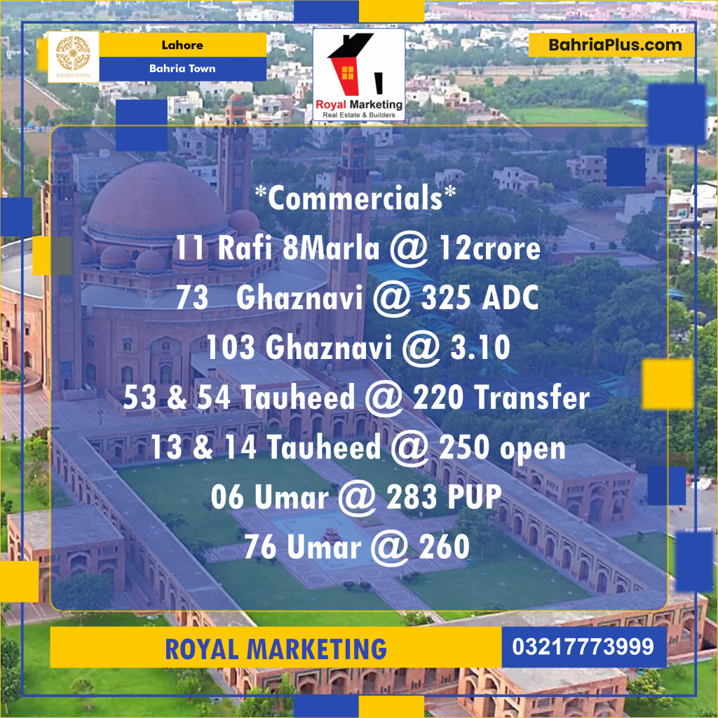 Commercial Plot for Sale in Bahria Town, Lahore - (BP-127502)